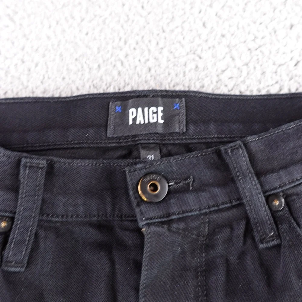Paige Federal Jeans Mens 31x32 Black Slim Straight Transcend Stretch Denim USA